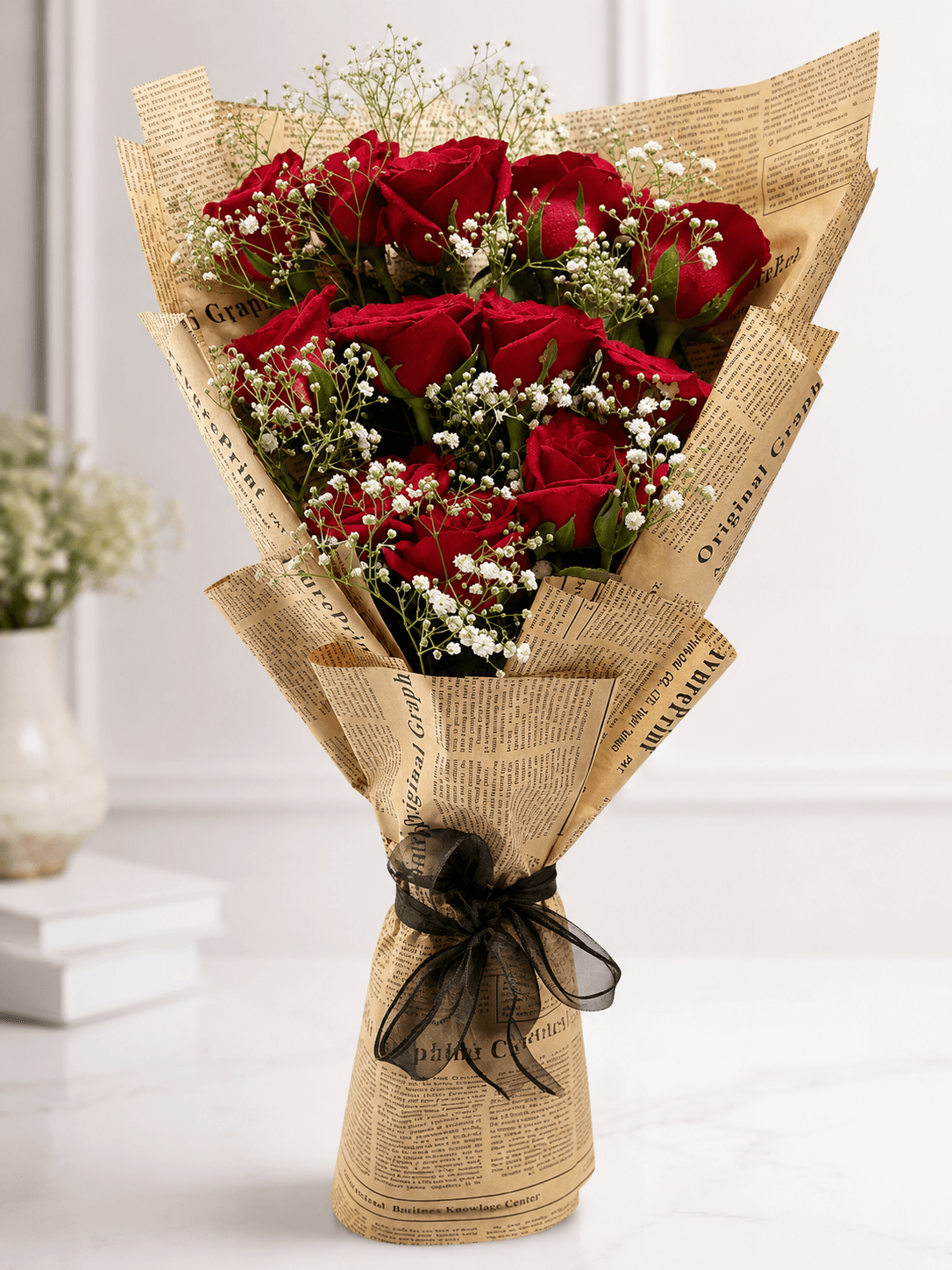 🌹Crimson Elegance – Red Roses Bouquet