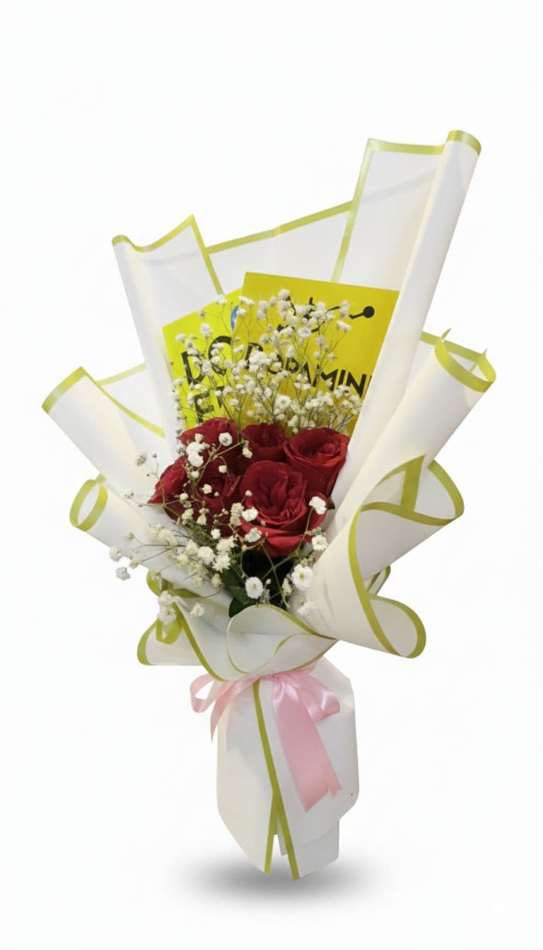 🌹 Fresh Delight Rose Bouquet with Books