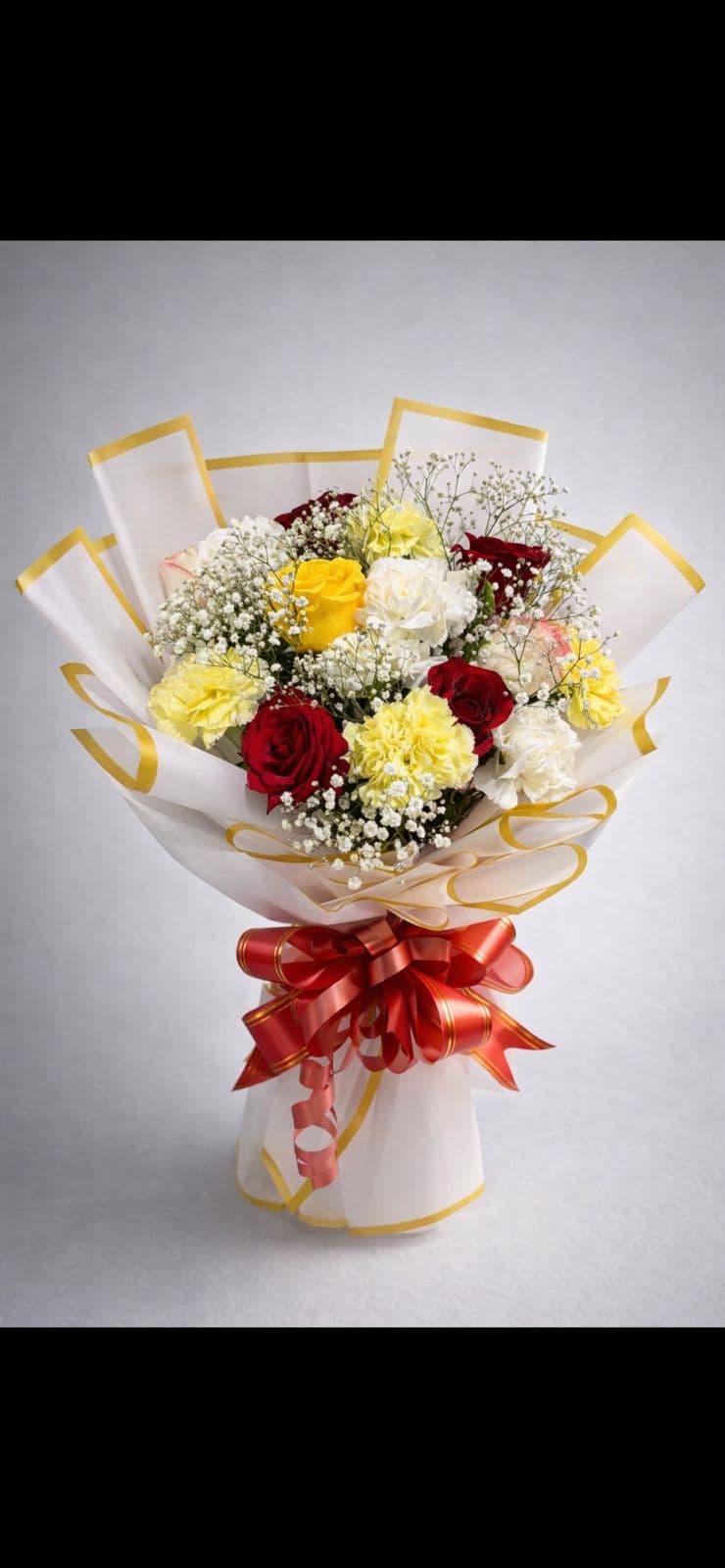 Golden Harmony Rose & Carnation Bouquet