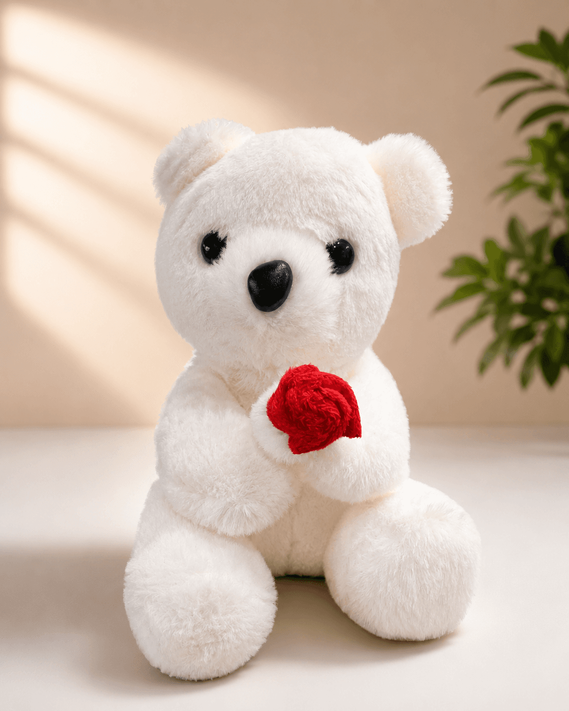 Snowy Love Teddy with Red Heart 🤍❤️